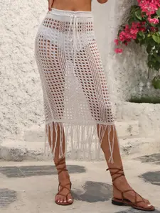 StyleCast Self Design Crochet A-Line Midi Skirt