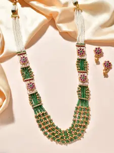 Voylla Gold-Plated Opulence Regal Kundan Layered Necklace Set