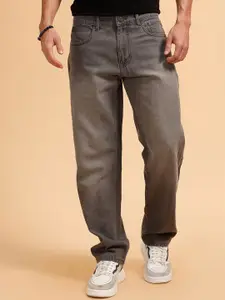 WROGN Men Comfort Relaxed Fit Mid-Rise Low Distress Light Fade Cotton Jeans