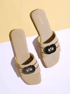 V-WALK Women Solid Open Toe Flats