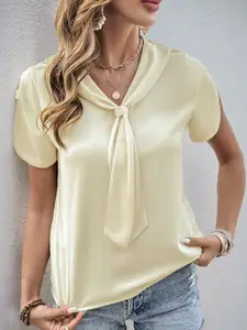 StyleCast x Revolte Women Tie-Up Neck Regular Top