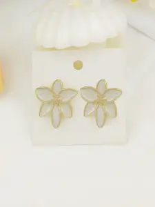 VAGHBHATT Gold-Plated Floral Shaped Enamelled Studs