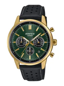 CASIO Men Dial & Leather Cuff Straps Analogue Watch ED658