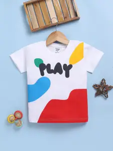 Toonyport Boys Typography Printed Applique T-shirt