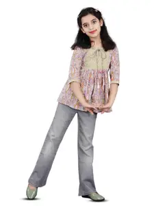 DMP FASHION Girls Paisley Printed Cotton Top