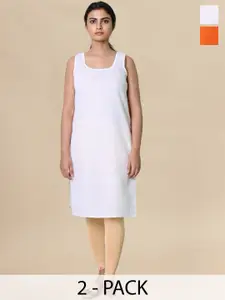 myplusfashion Pack of 2 Cotton Non Padded Long Slip