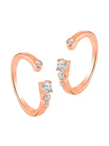 Peora Rose Gold-Plated Toe Rings