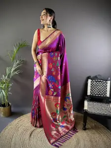 elora Woven Design Zari Silk Blend Paithani Saree