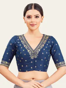 Studio Shringaar Embroidered V-Neck Saree Blouse