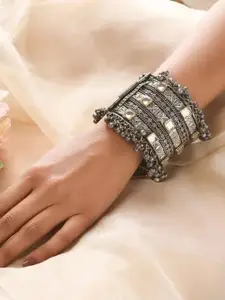 Sangria Oxidised Beaded Bangle
