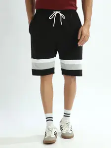 NOBERO Men Colourblocked Mid-Rise Cotton Morphin Shorts