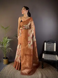 elora Woven Design Zari Silk Blend Banarasi Saree