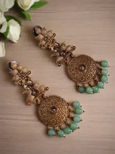 Jazz and Sizzle Gold-Plated Artificial Stones And Beads Classic Drop Earrings