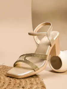 Froh Feet Women Embellished Ankle Loop Block Sandals