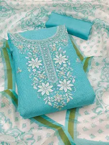 Peachmode Floral Embroidered Sequinned Unstitched Dress Material