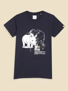 Allen Solly Junior Boys Typography Printed Round Neck Regular Sleeves T-Shirt