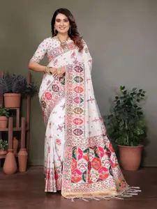 elora Ethnic Motifs Woven Design Zari Silk Blend Saree