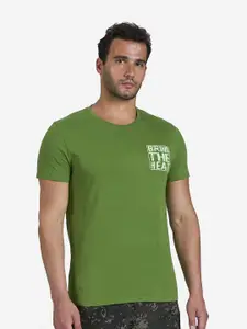 Domyos By Decathlon Typography Printed Round Neck Regular Fit Cotton T-shirt