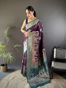 elora Woven Design Zari Silk Blend Paithani Saree