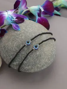 Jazz and Sizzle Set Of 2 Silver-Plated Artificial Beads Anklet