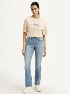 Levis Women Classic Slim Fit High-Rise Heavy Fade Stretchable Jeans