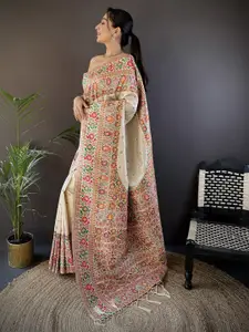 elora Women Woven Design Pashmina Silk  Saree