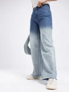 glitchez Women Baggy Fit High-Rise Heavy Fade Ombre Jeans