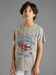 max Boys Typography Printed Round Neck T-shirt