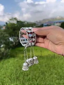 Sangria Oxidized Beaded Bangle