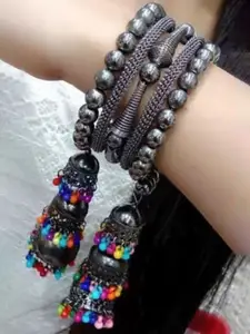 Sangria Alloy Beaded Bangle