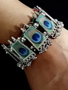 Sangria Oxidized Beaded Bangle