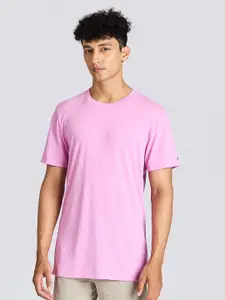 Domyos By Decathlon Men Magnolia Pink  Slim-Fit Breathable Cross Training T-Shirt
