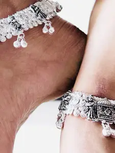 JollyStar Dulhan Dolly Payal Silver-Plated Anklet
