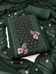 Peachmode Floral Embroidered Sequinned Georgette Unstitched Dress Material