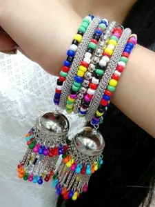 Sangria Oxidised Beaded Bangle