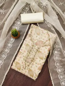 KALINI Printed Organza Unstitched Dress Material