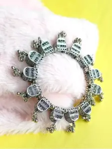 Sangria Oxidized Beaded Bangle