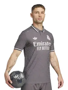 ADIDAS Men Typography Printed Real 3 Authentic Jersey Tshirt