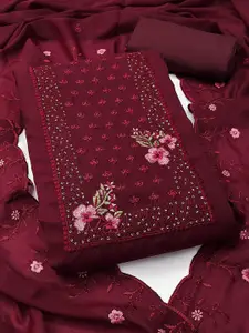 Peachmode Embroidered Silk Georgette Unstitched Dress Material