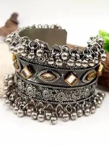 Sangria Oxidized Beaded Bangle