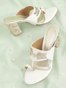 House of Pataudi Ethnic Embellished Block Heels