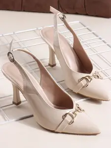 Retro Walk Women Embellished Stiletto Sandals with Buckles