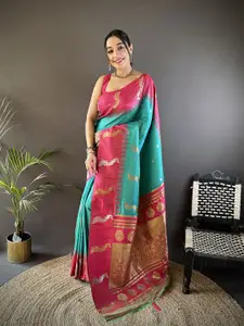 elora Women Woven Design Zari Banarasi Saree
