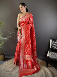 elora Woven Design Silk Blend Banarasi Saree