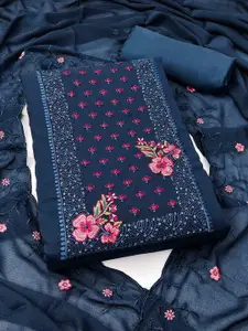 Peachmode Embroidered Silk Georgette Unstitched Dress Material