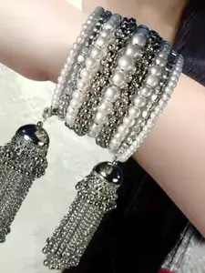 Sangria Oxidised Beaded Bangle