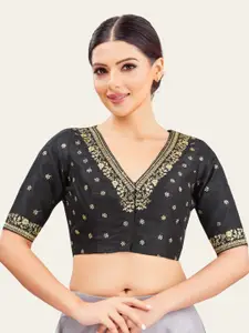Studio Shringaar Embroidered V-Neck Saree Blouse