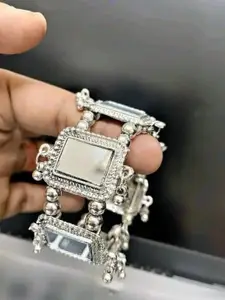 Sangria Oxidized Beaded Bangle