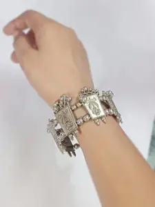 Sangria Oxidized Beaded Bangle