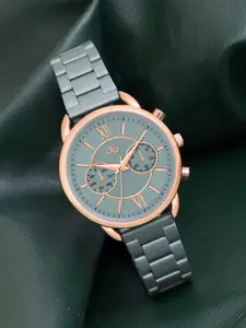 DressBerry Women Round Dial & Bracelet Style Straps Analogue Watch HOBDB-N-2494-GR